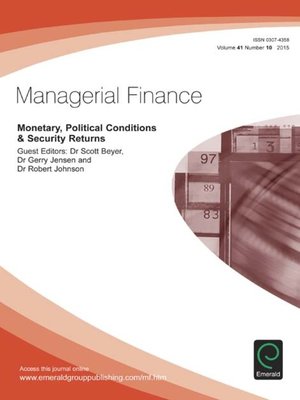cover image of Managerial Finance, Volume 41, Number 10
